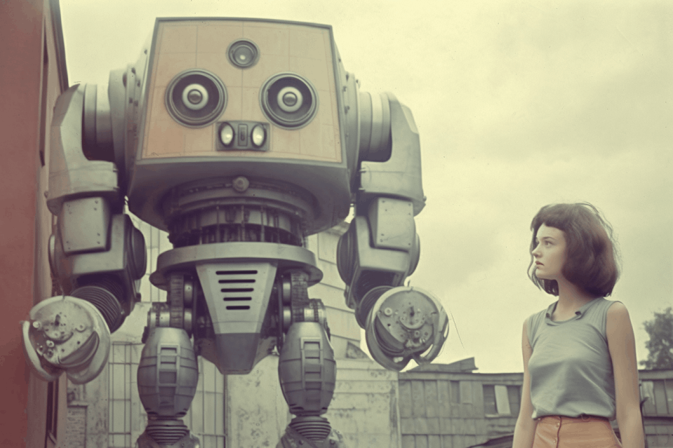 Robot and girl